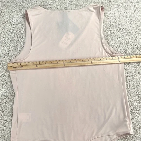 Express Body Contour Compression V-Neck Thong Bodysuit Blush Pink XL NEW - Picture 7 of 7